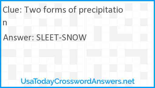 Two forms of precipitation Answer