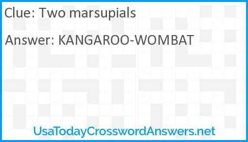 Two marsupials Answer