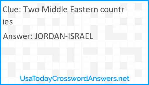Two Middle Eastern countries Answer