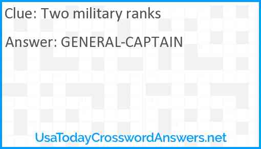 Two military ranks Answer