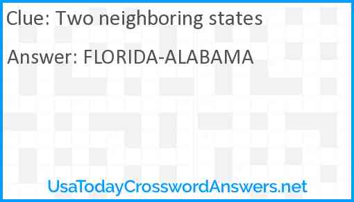 Two neighboring states Answer