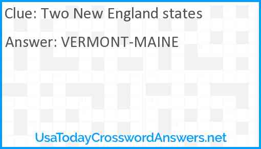 Two New England states Answer
