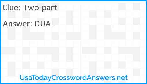 Two part crossword clue UsaTodayCrosswordAnswers net