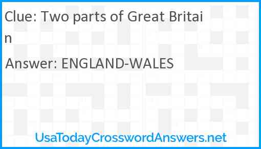 Two parts of Great Britain Answer