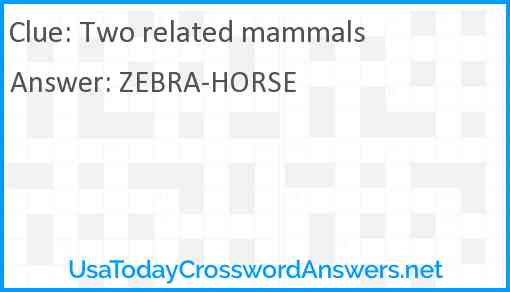 Two related mammals Answer
