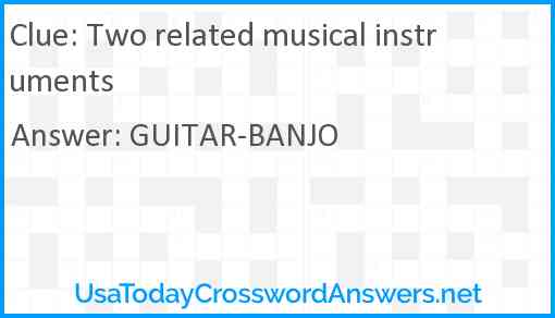 Two related musical instruments Answer
