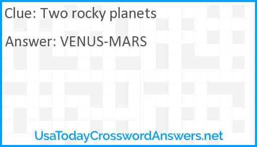 Two rocky planets Answer