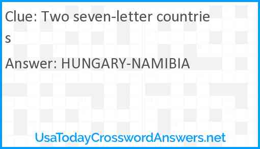 Two seven-letter countries Answer