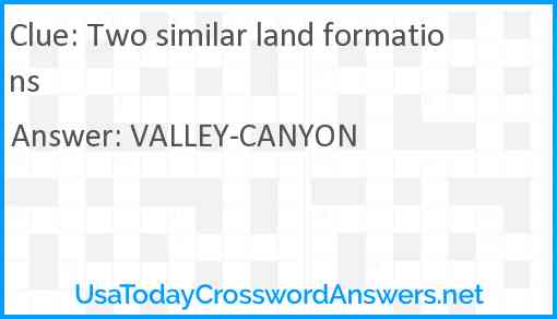 Two similar land formations Answer