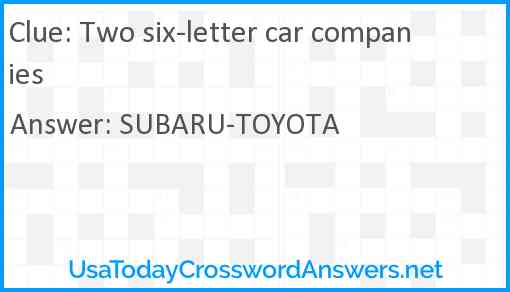 Two six-letter car companies Answer