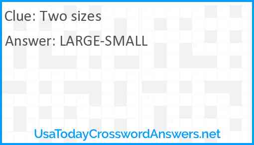Two sizes Answer