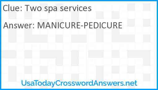 Two spa services Answer