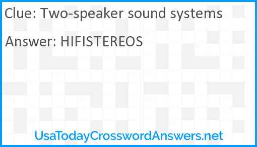 Two-speaker sound systems Answer