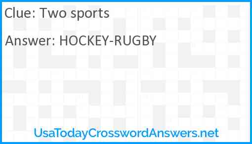 Two sports Answer
