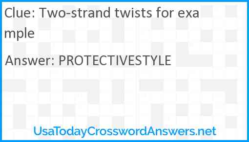 Two-strand twists for example Answer
