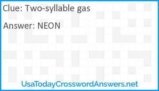 Two-syllable gas Answer