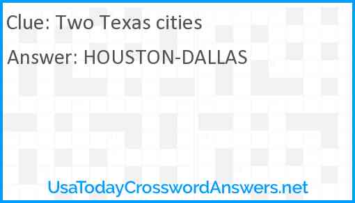 Two Texas cities Answer