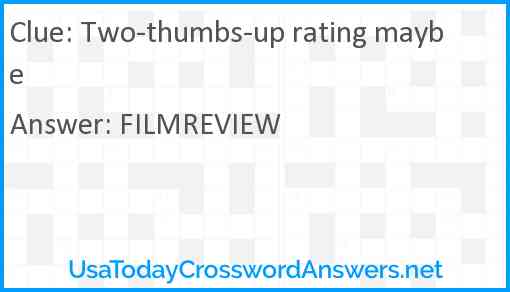 Two-thumbs-up rating maybe Answer