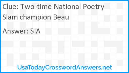 Two-time National Poetry Slam champion Beau Answer