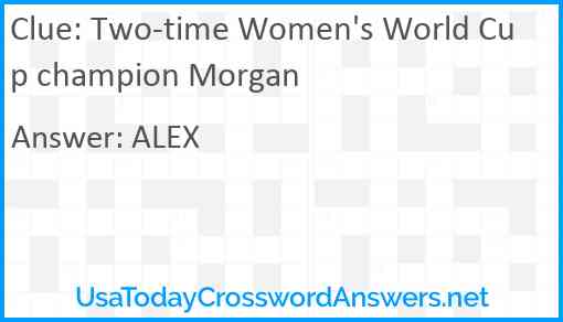 Two-time Women's World Cup champion Morgan Answer