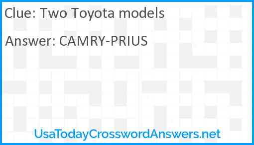 Two Toyota models Answer
