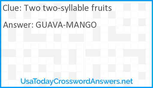 Two two-syllable fruits Answer