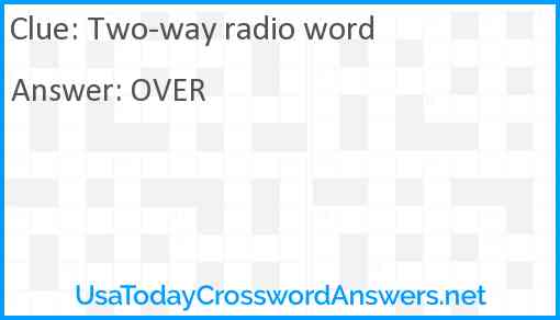 Two-way radio word Answer