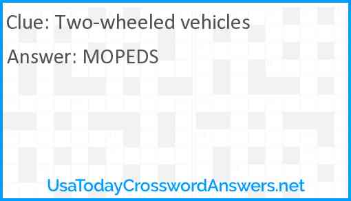Two-wheeled vehicles Answer