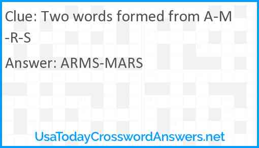 Two words formed from A-M-R-S Answer