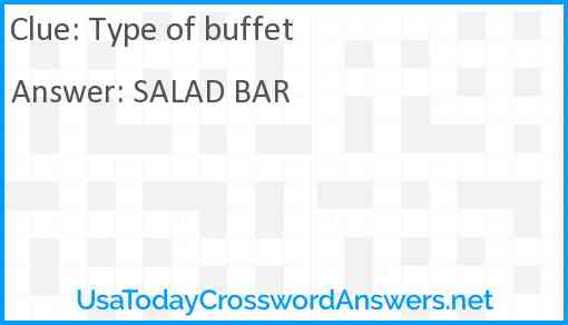 Type of buffet Answer