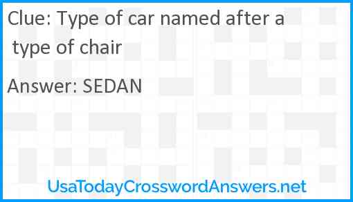 Type of car named after a type of chair Answer
