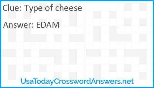 Type of cheese Answer