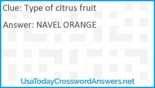 Type of citrus fruit Answer