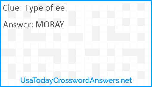 Type of eel Answer