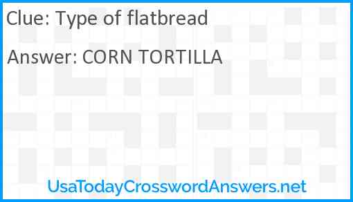 Type of flatbread Answer