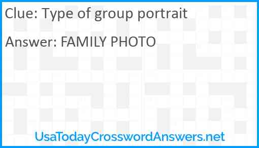 Type of group portrait Answer