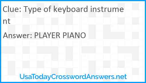 Type of keyboard instrument Answer