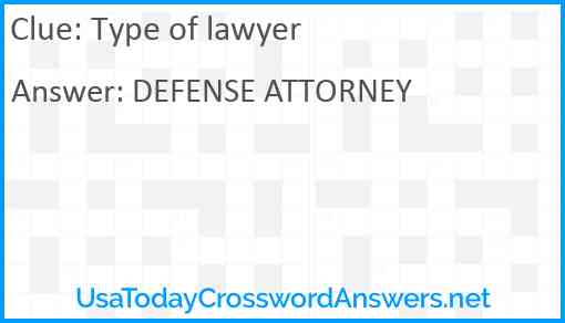 Type of lawyer Answer