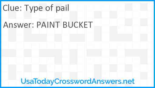 Type of pail Answer