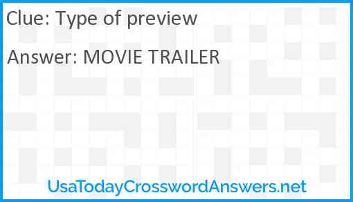 Type of preview Answer