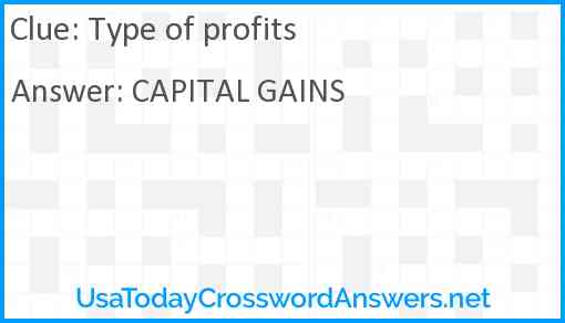 Type of profits Answer
