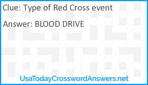 Type of Red Cross event Answer