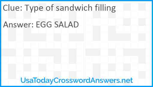 Type of sandwich filling Answer