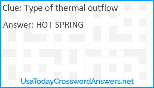 Type of thermal outflow Answer