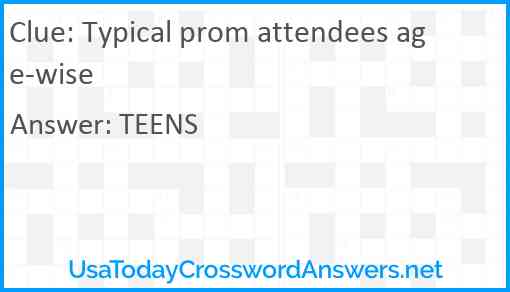 Typical prom attendees age-wise Answer