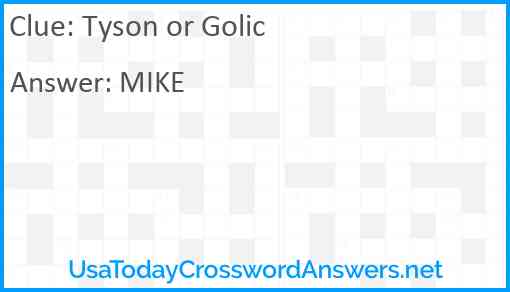 Tyson or Golic Answer