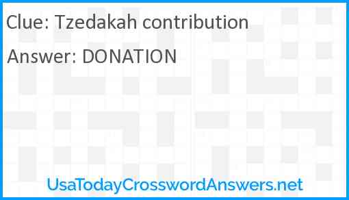 Tzedakah contribution Answer