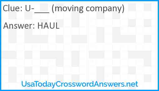 U-___ (moving company) Answer