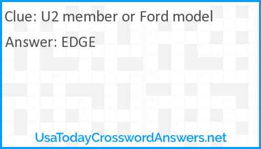 U2 member or Ford model Answer
