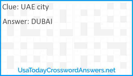 UAE city Answer